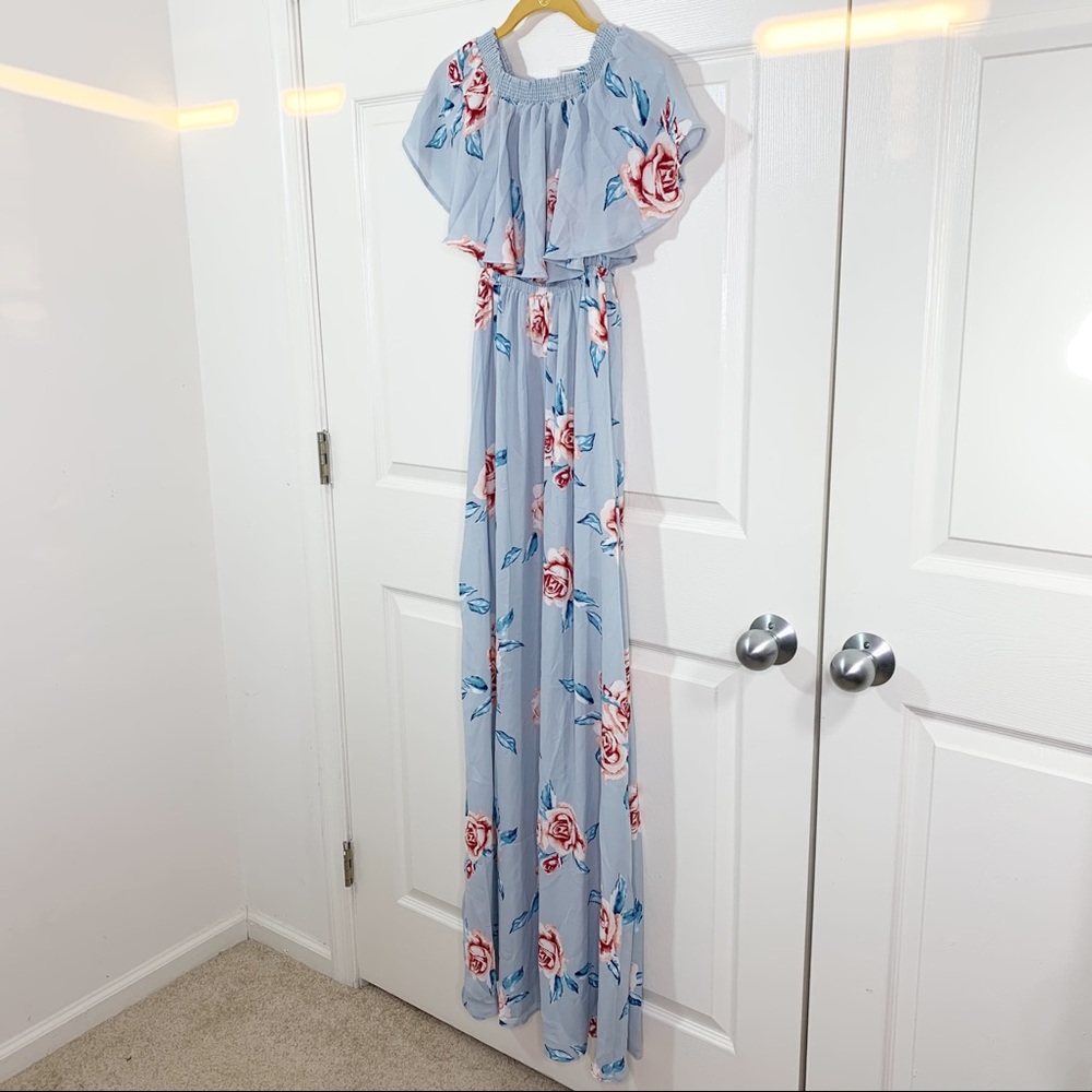 Show Me Your Mumu Hacienda Maxi Dress Flower Sky - Picture 2 of 9